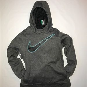 Nike Dri-Fit Therma Gray & Aqua Blue Hoodie